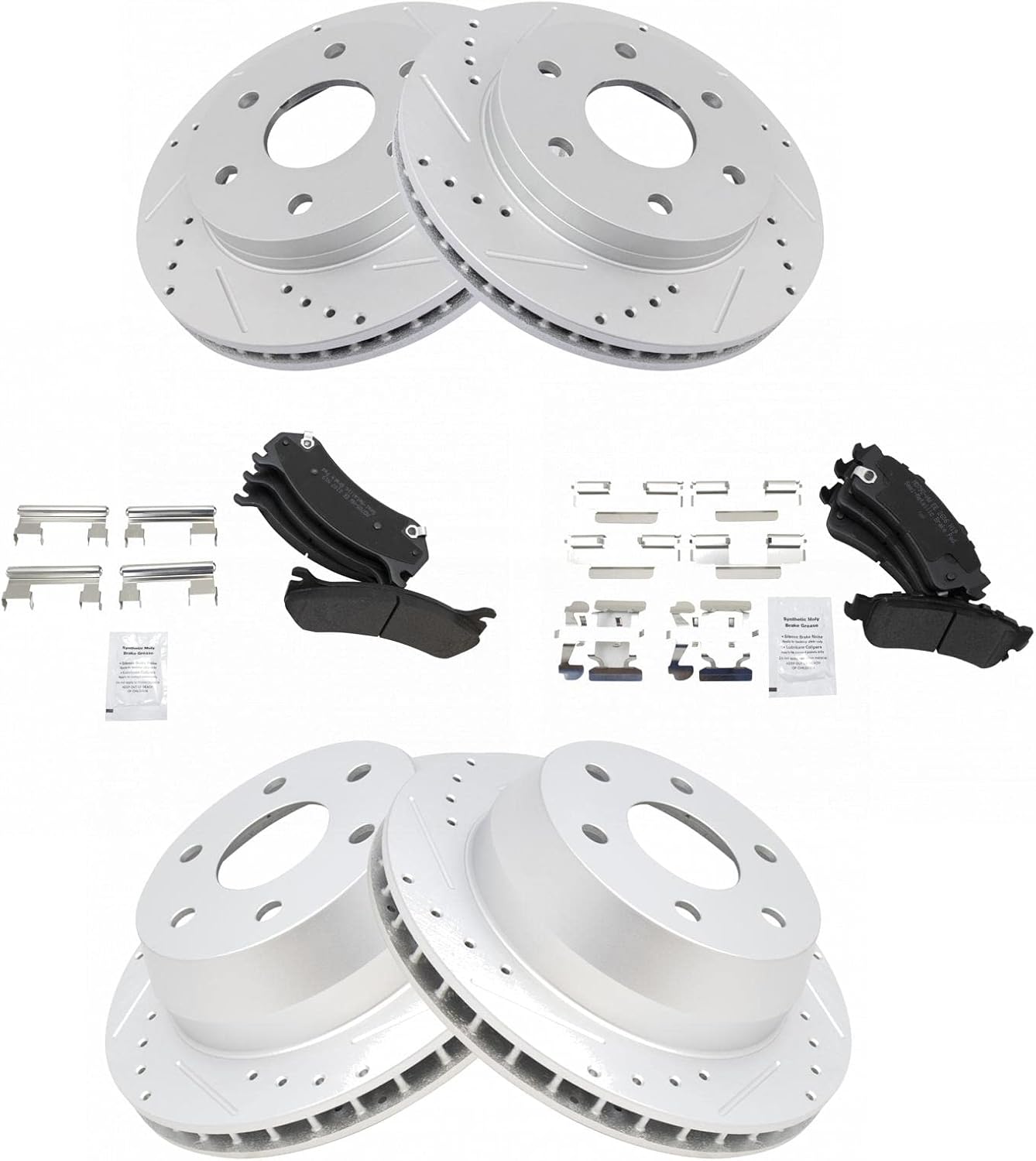 TRQ Performance Brake Pad & Rotor Kit for Chevrolet Vehicles