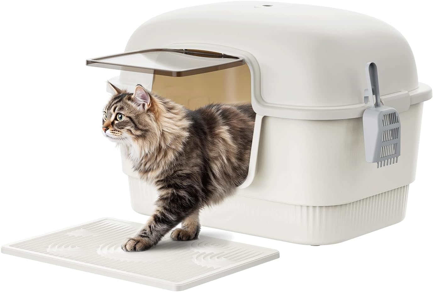High Wall Enclosed Cat Litter Box for Odor Control and Privacy