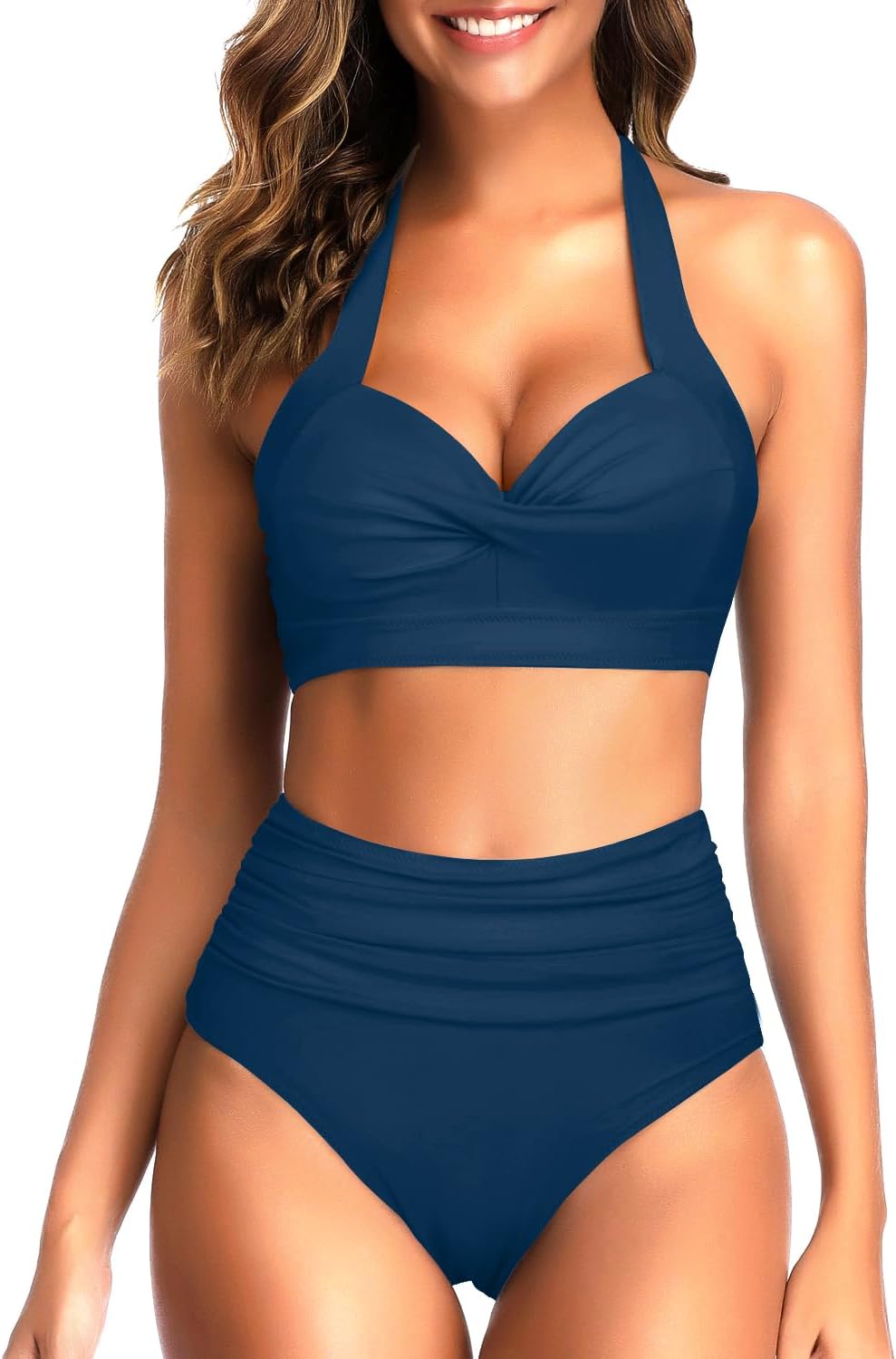Tempt Me Vintage Swimsuit Retro Halter High Waist Bikini Set
