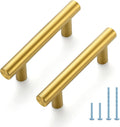4 in Cabinet Pulls 30 Pack Brushed Brass - Modern T-Handle Fit