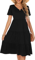 Berydress Women's Casual Summer Tiered Midi Dress - Flattering Cotton