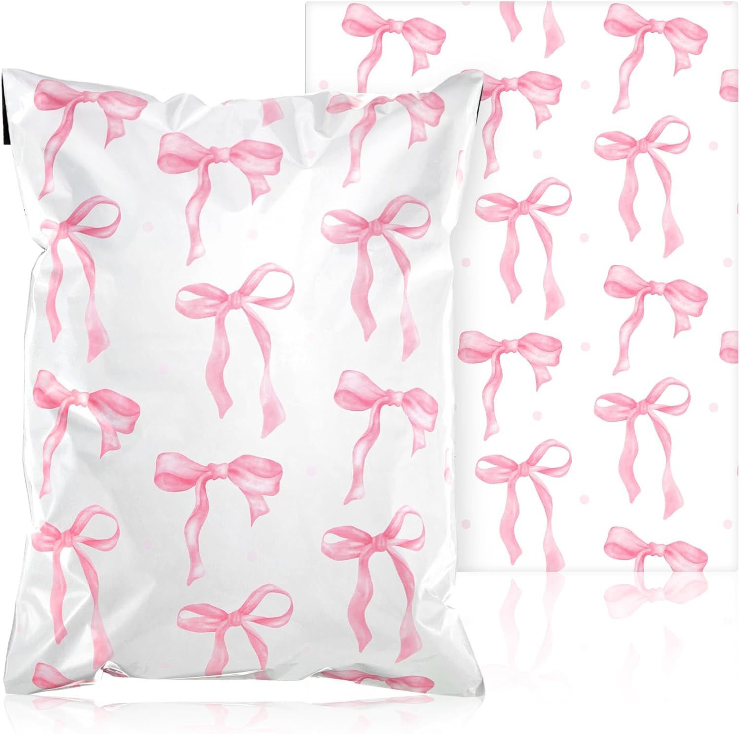 200 Pcs Pink Coquette Bow Poly Mailers for Shipping Needs