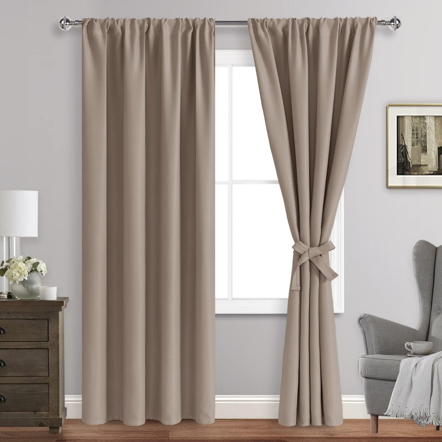 JIUZHEN Blackout Curtains for Bedroom - Thermal Insulated Panels