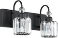 Ralbay Modern Vanity Lights - Elegant 2-Light Black Crystal Fixtures