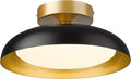 kudos Flush 12-inch LED Light Fixture Black and Gold - Energy Saving