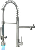 Fapully Commercial Single Handle Pull Down Sprayer Brushed Nickel