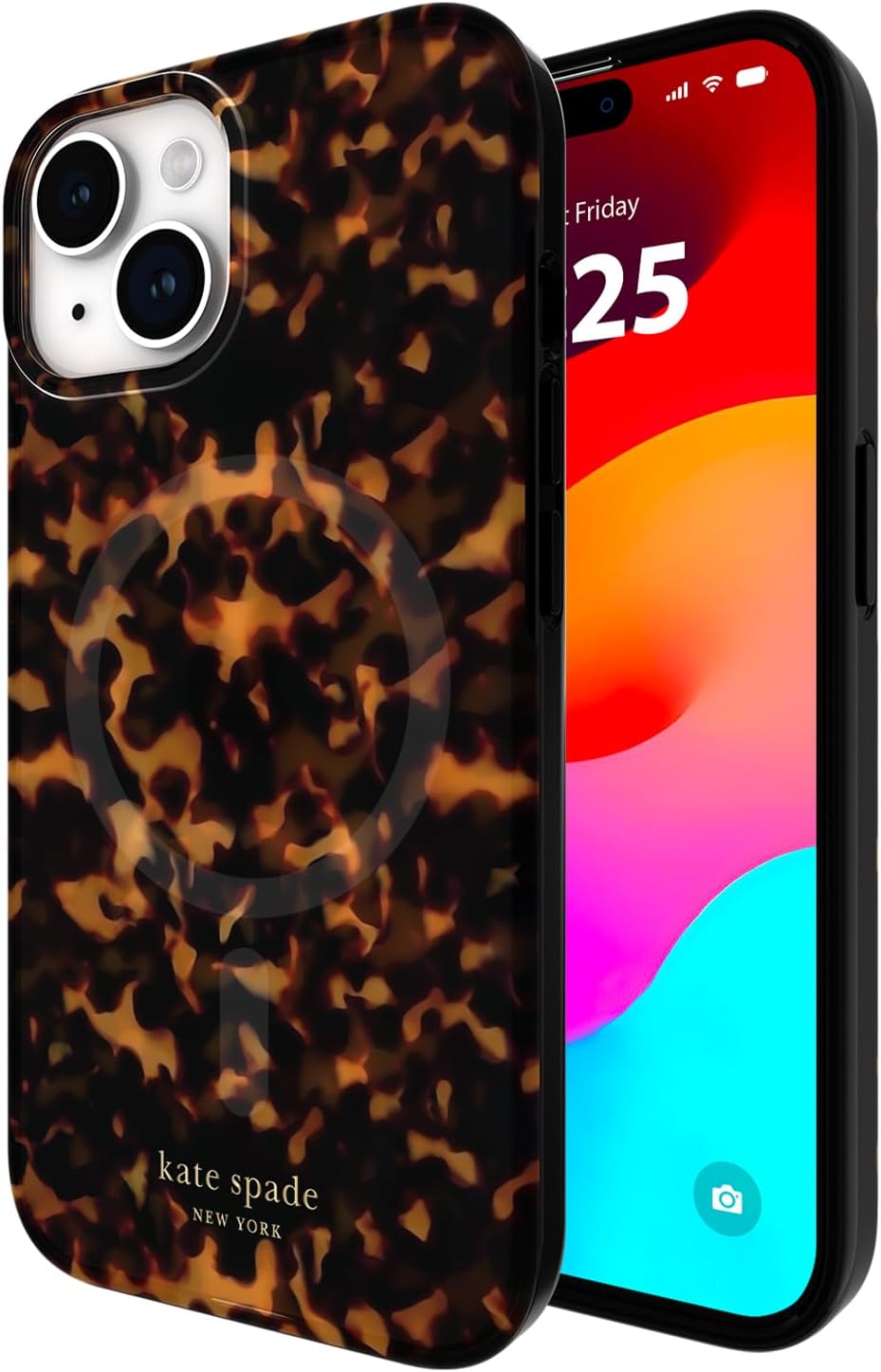 Stylish Tortoiseshell iPhone 15 Case with MagSafe Compatibility
