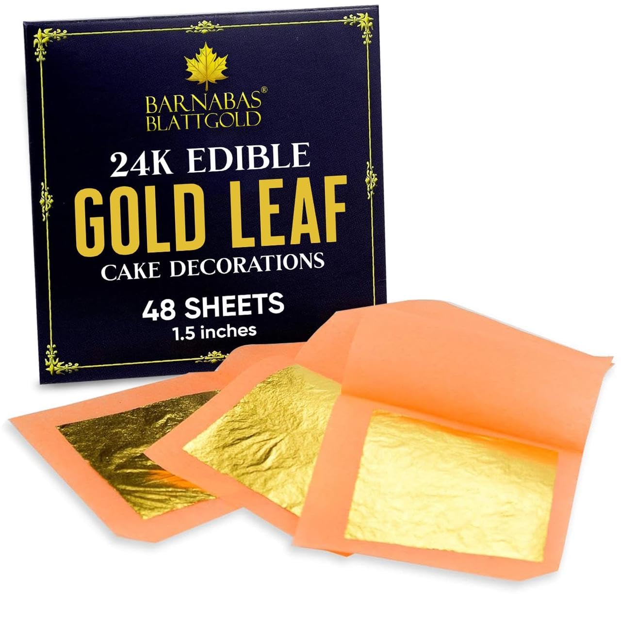 Barnabas Blattgold 24K Edible Gold Leaf for Cake Decorations