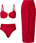 Women's One Piece Swimsuit with Cover Up Set - Flattering Retro Wrap