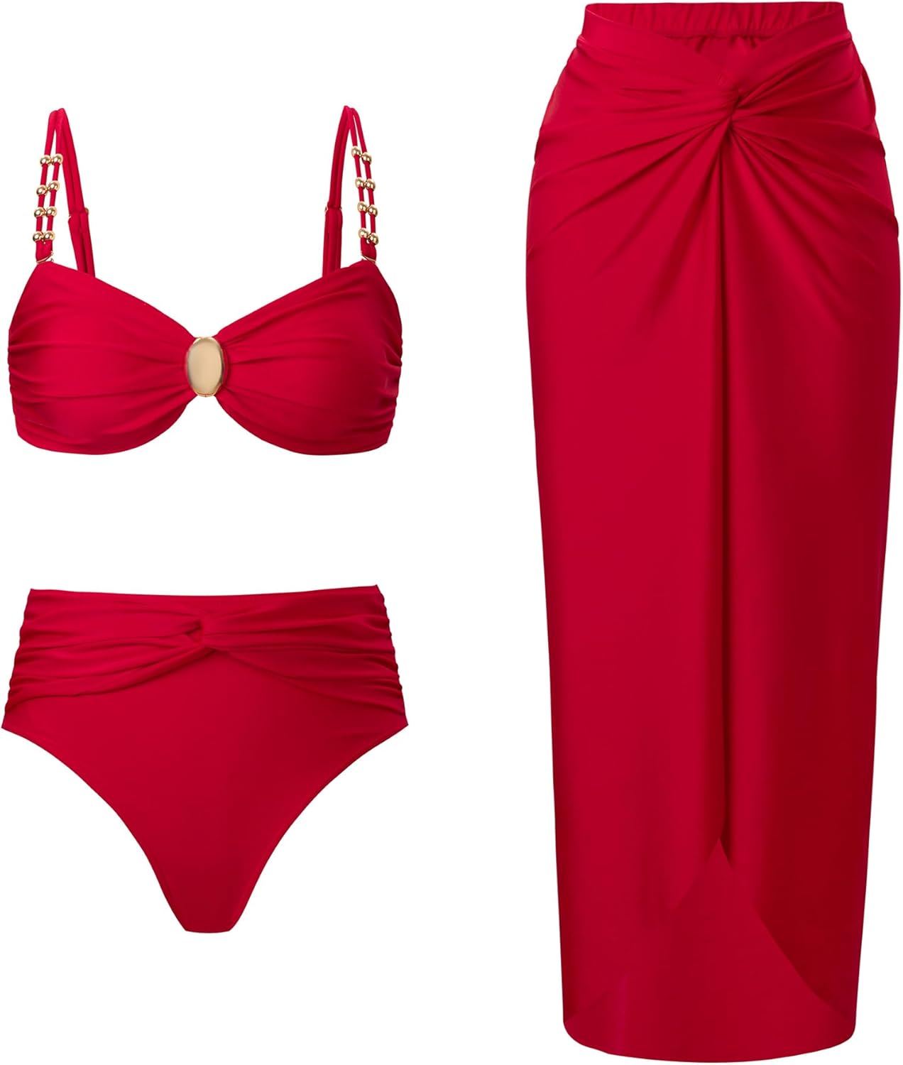 Women's One Piece Swimsuit with Cover Up Set for Beach Fun