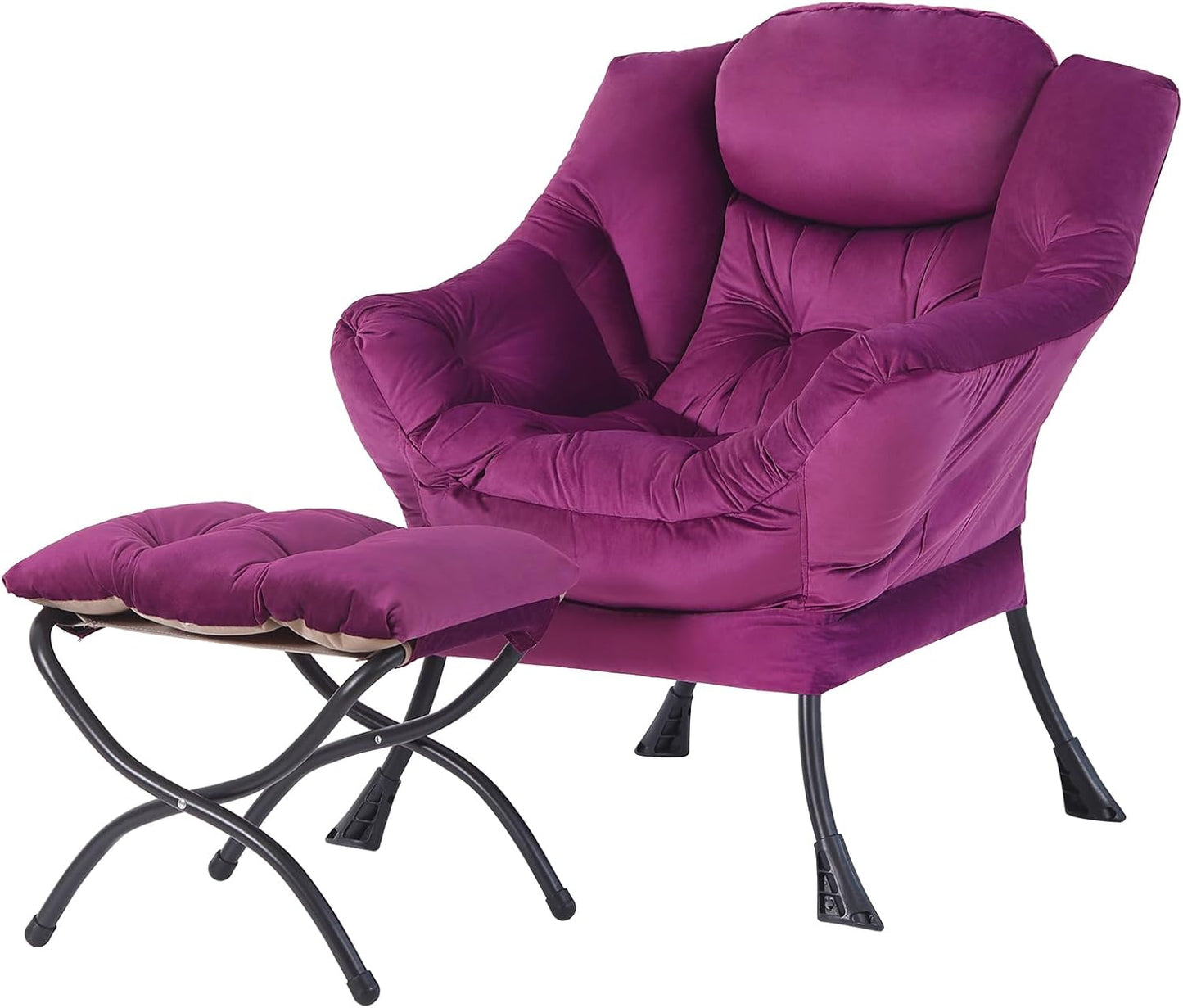 Welnow Lazy Chair with Ottoman for Small Space Comfort