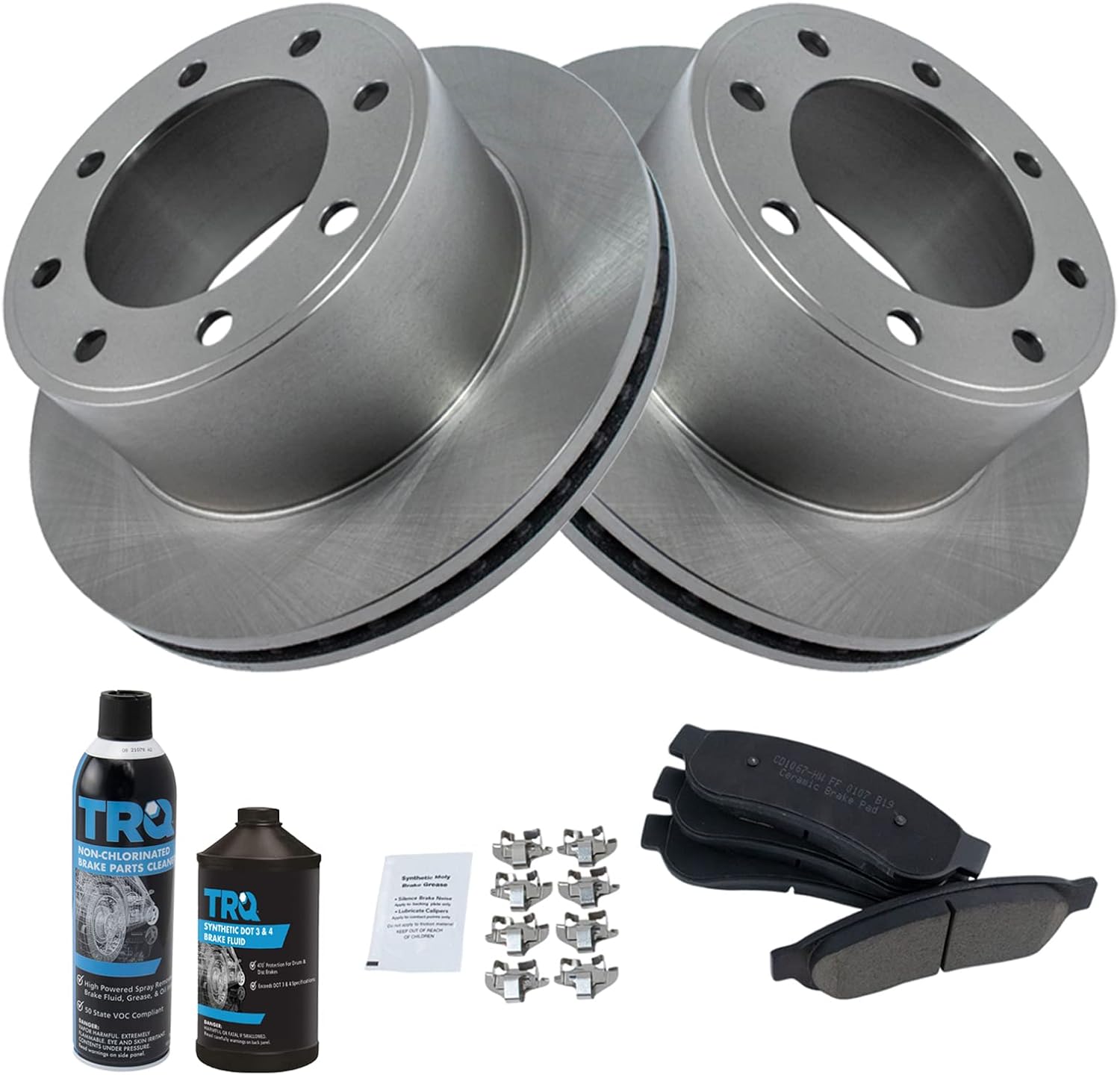 TRQ Rear Brake Pad & Rotor Kit for 2008-2012 Ford Super Duty
