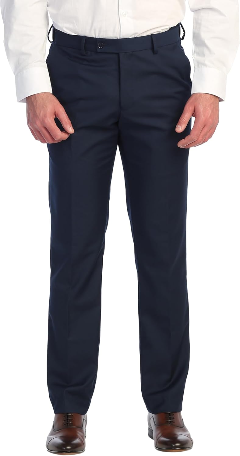 Gioberti Men's Hidden Expandable Waist Dress Pants for Comfort
