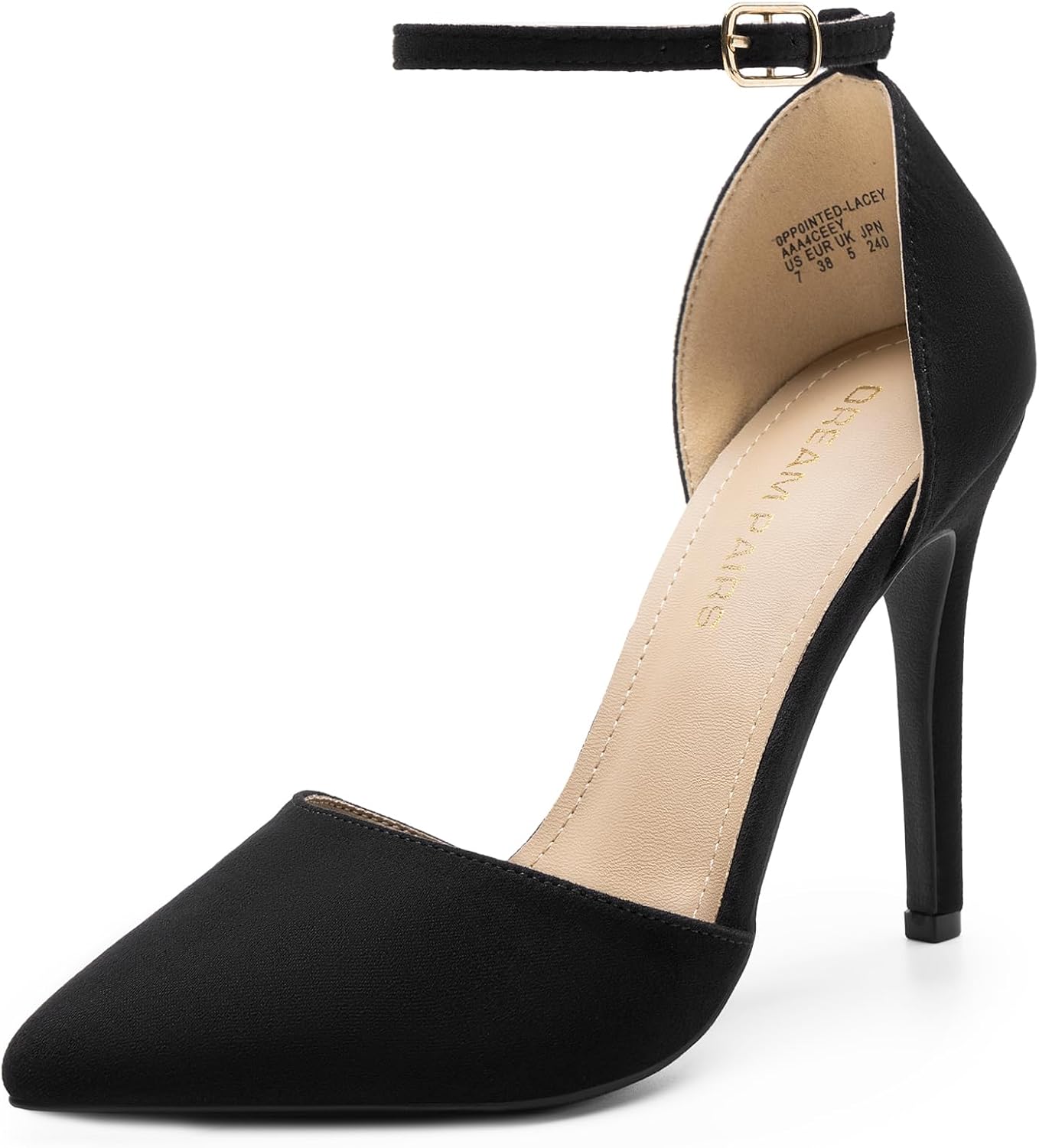 DREAM PAIRS Women's Pointed Toe Ankle Strap High Heel Pumps