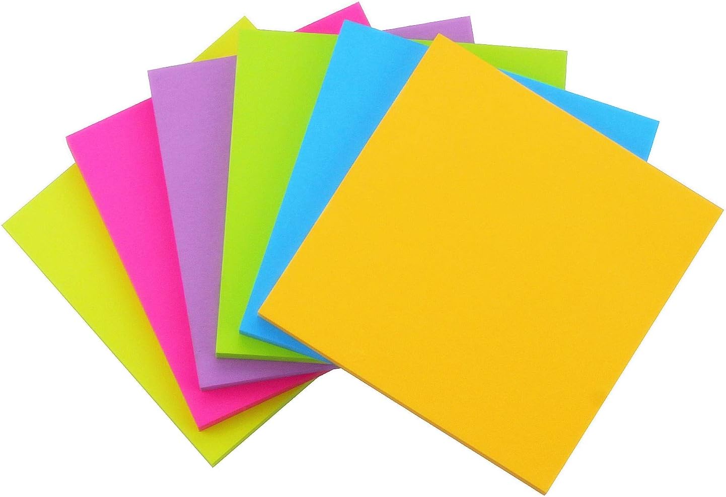 Vibrant 4x4 Self-Stick Notes 6-Pack, 70 Sheets/Pad