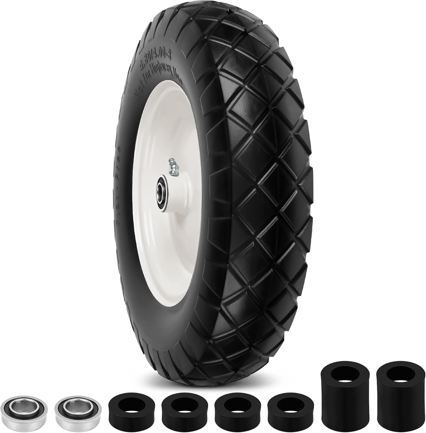 4.80/4.00-8 Flat Free Wheelbarrow Tire for Heavy Hauling
