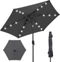 Outdoor Solar Market Patio Umbrella 7.5ft - LED Lights & Tilt