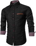 COOFANDY Men's Casual Dress Shirt Button Down Plaid Denim - Versatile