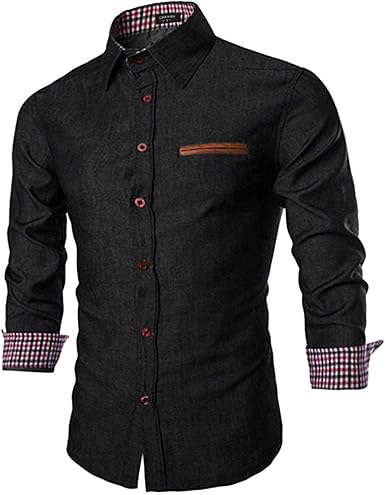 COOFANDY Men's Casual Dress Shirt Long-Sleeve Denim Work Shirt