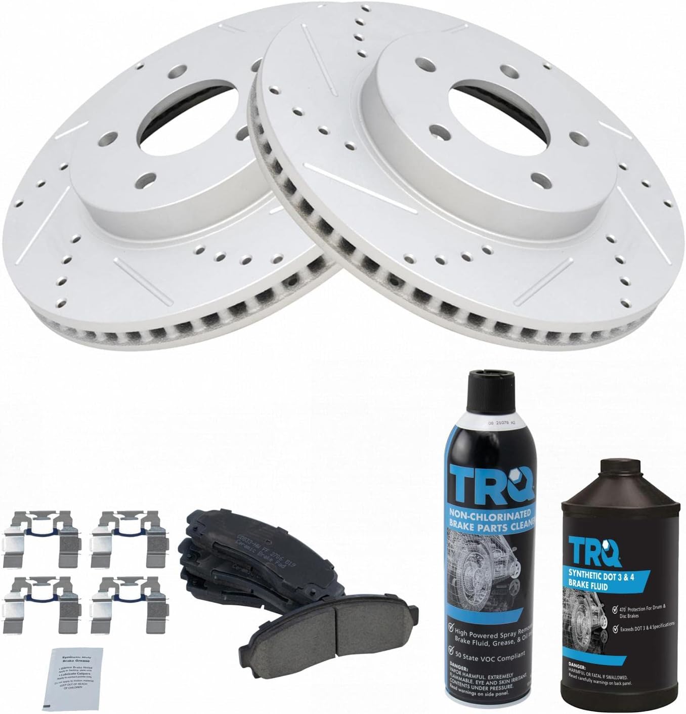 TRQ Front Brake Pad & Rotor Kit for Chevrolet Equinox 2005-2006