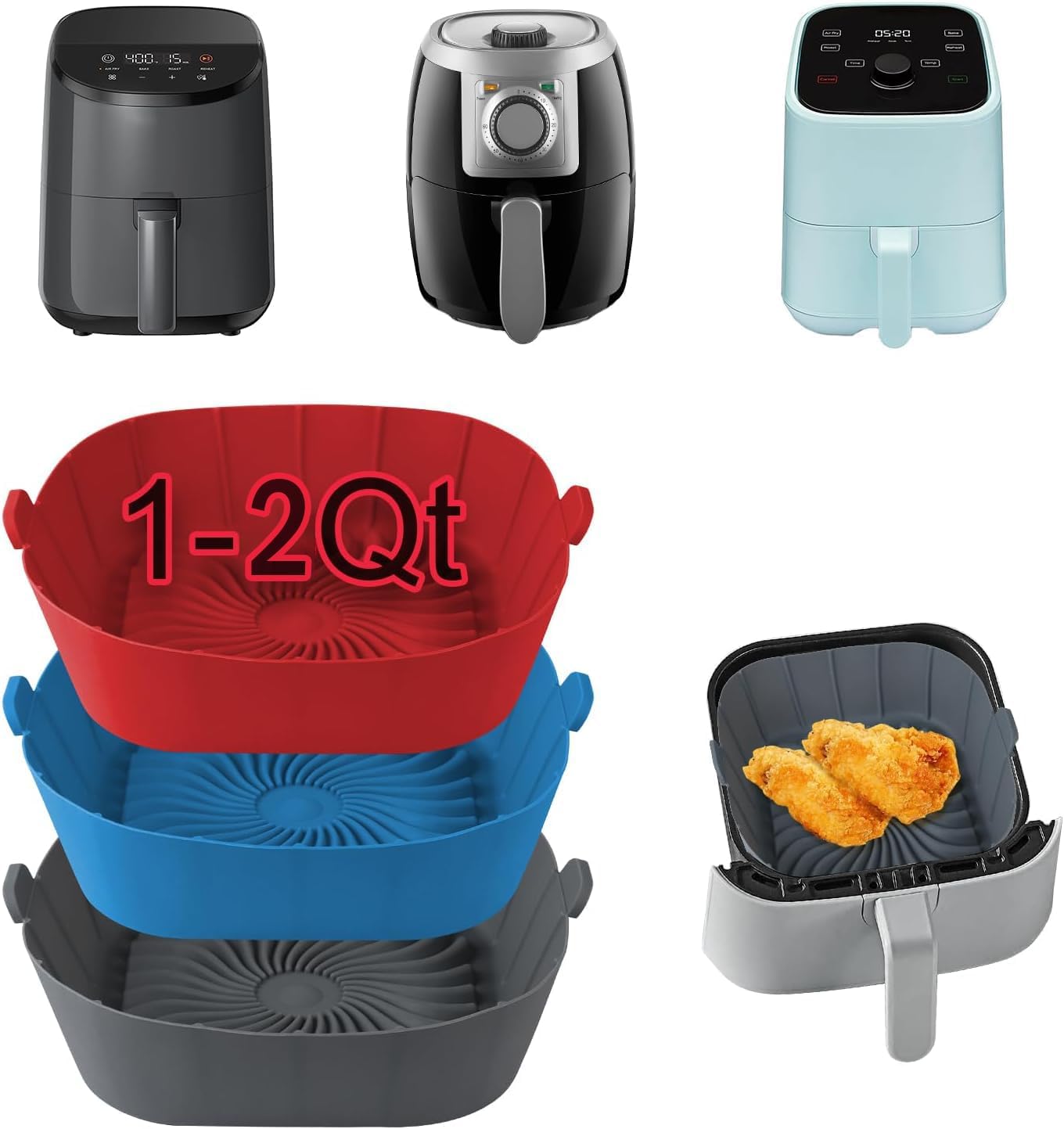 3 Pack Non-Stick Air Fryer Liners - Reusable & Versatile!