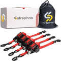 Strapinno Retractable Ratchet Straps 1 in x 12 ft - Fast, Tangle-Free