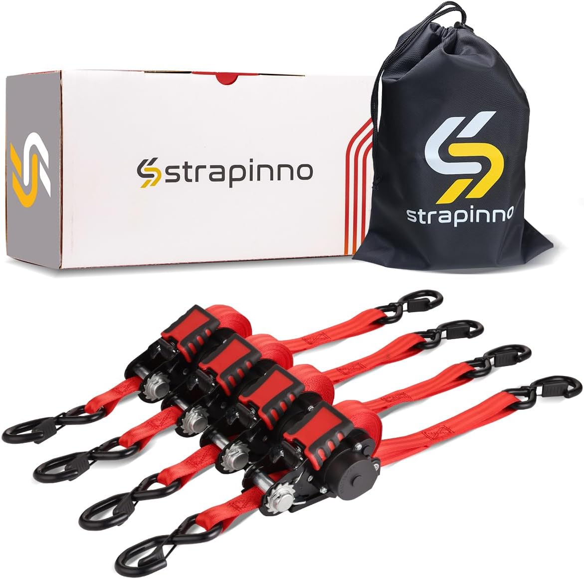 Strapinno Retractable Ratchet Straps for Easy Cargo Hauling
