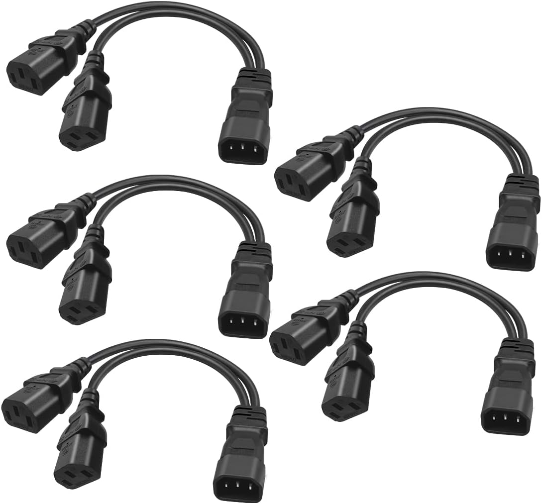 C14 to 2X C13 Y Splitter Power Cord for Efficient Power Needs