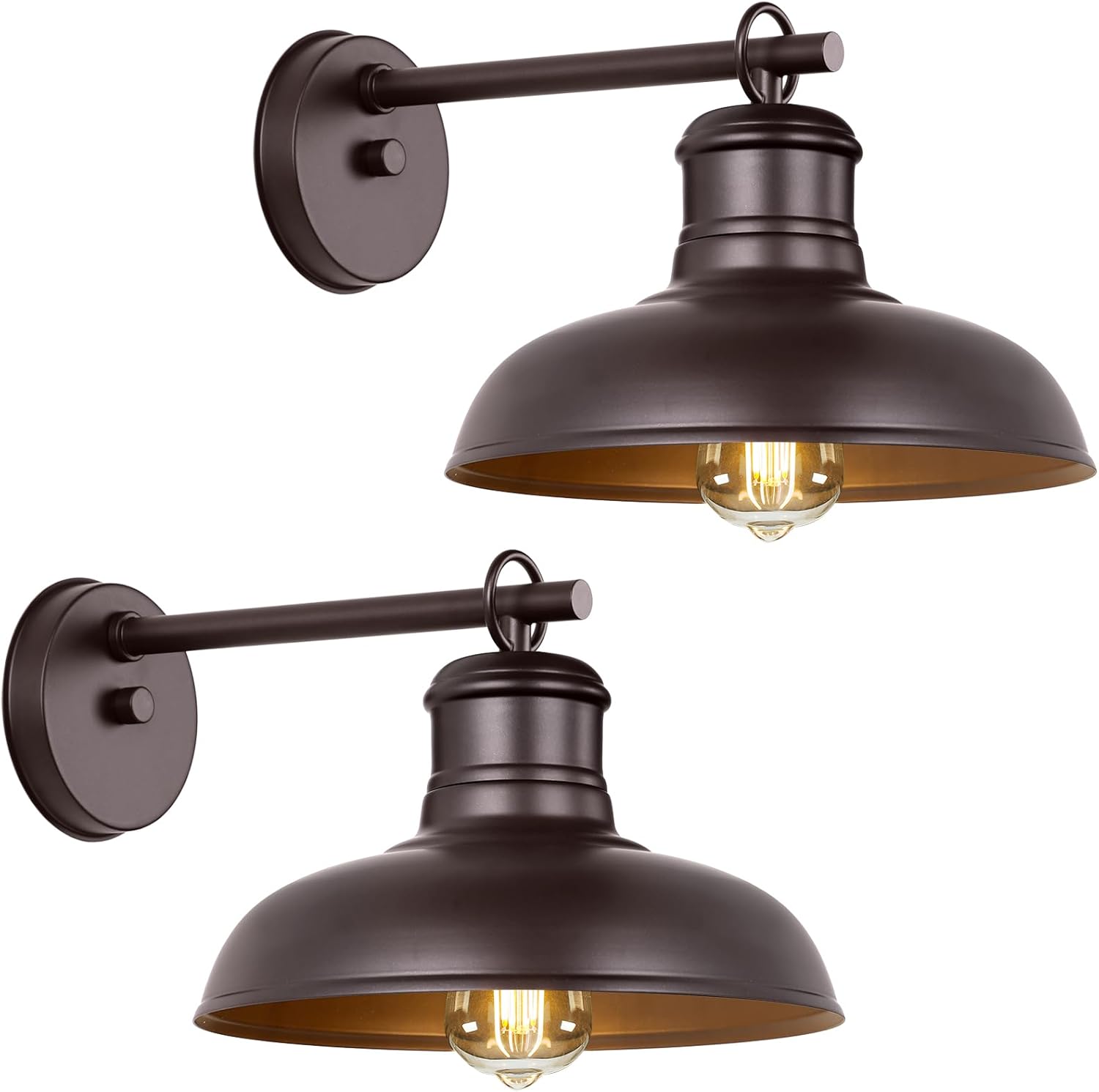 2-Pack Brown Wall Sconces for Farmhouse Outdoor Lighting