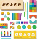 The Block Set Solid Wood Building Blocks - 70 Pieces for Toddlers