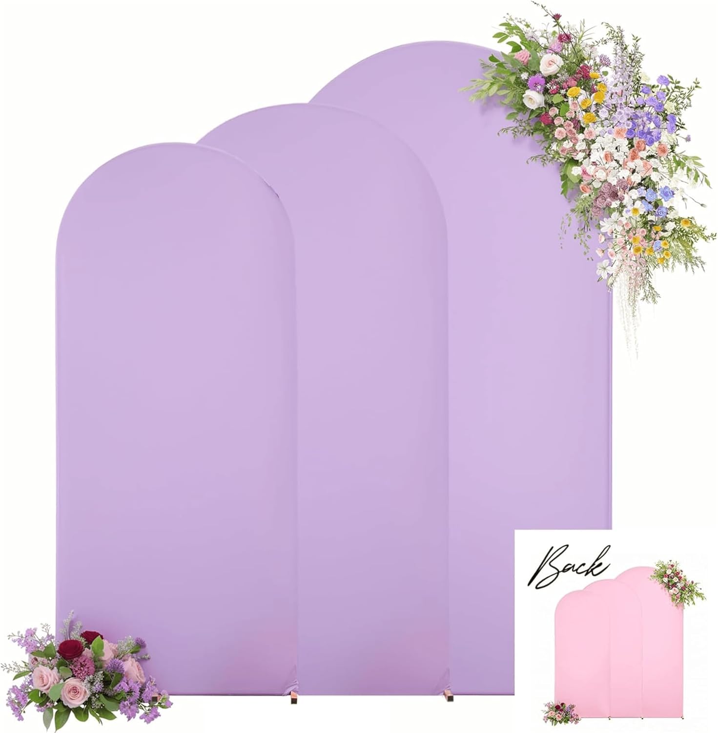 Set of 3 Arch Backdrop Covers for Elegant Wedding Decor
