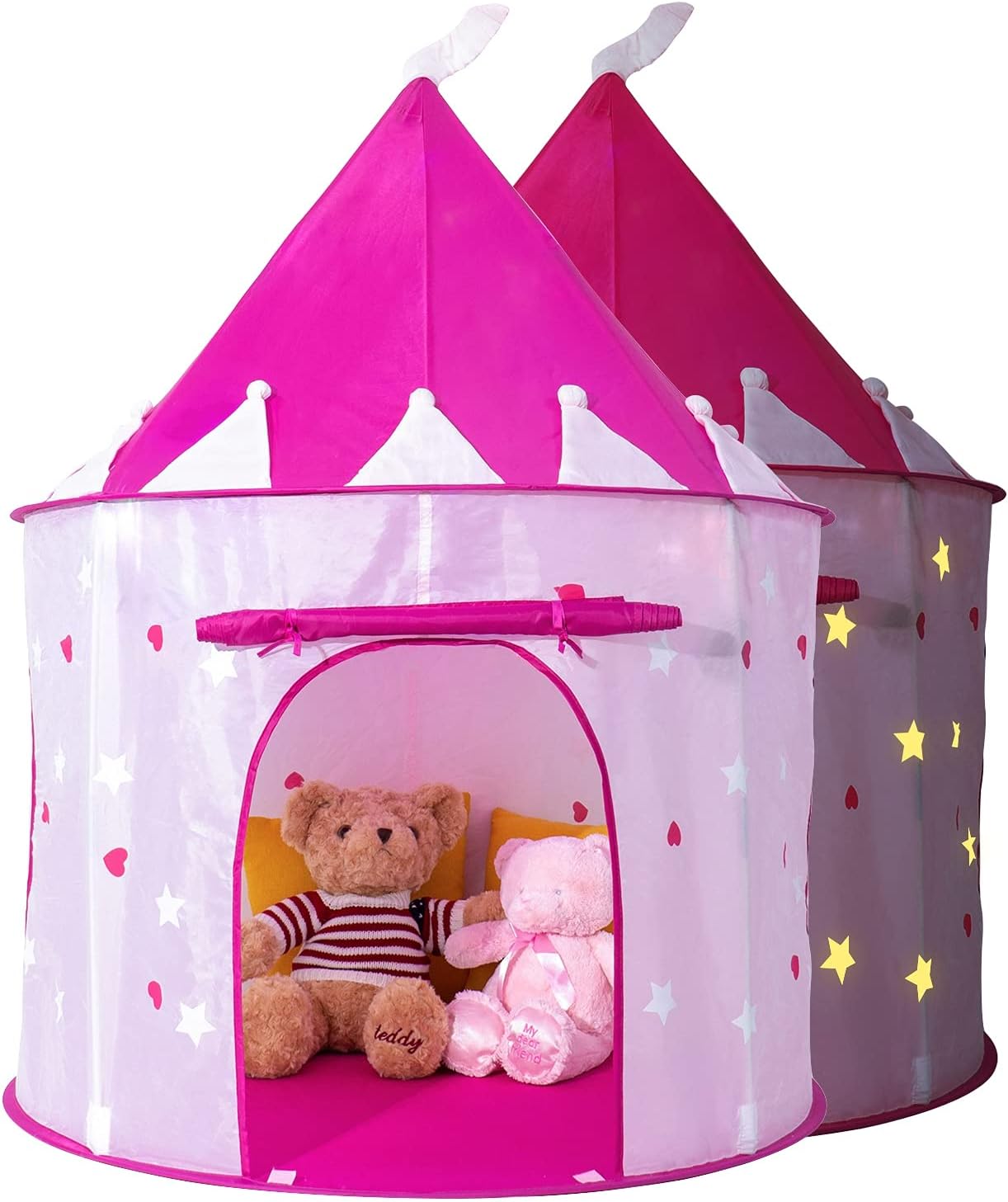 Princess Castle Play Tent: Glow in The Dark Stars, Foldable & Fun! 