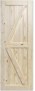 SmartStandard 32in x 84in Sliding Barn Wood Door - DIY Unfinished