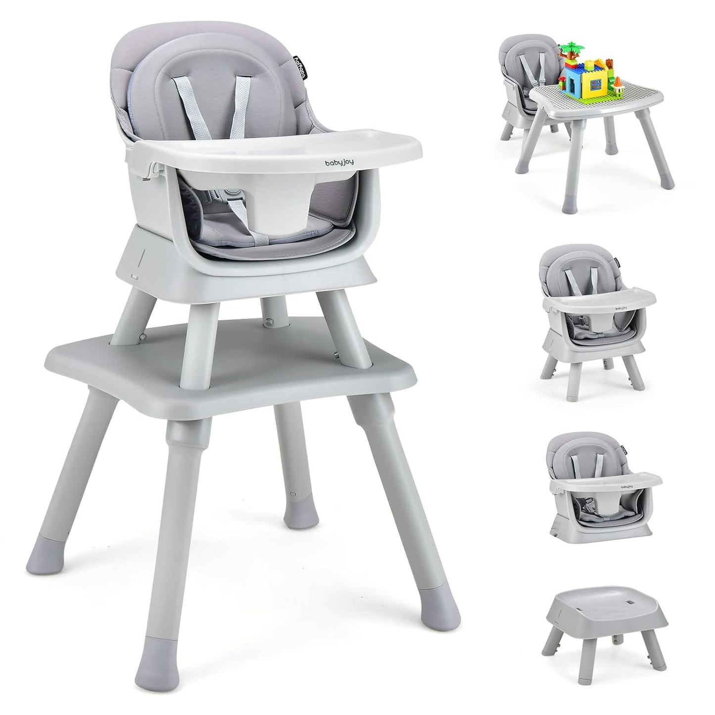 8-in-1 Convertible Baby High Chair for Toddlers and Infants