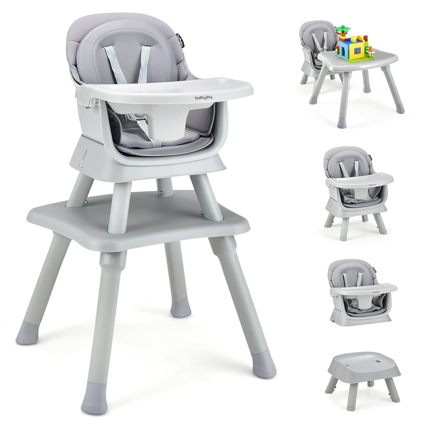 8-in-1 Convertible Baby High Chair for Toddlers and Infants