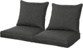 QILLOWAY Outdoor Chair Patio Replacement Cushions, Charcoal Grey/Black