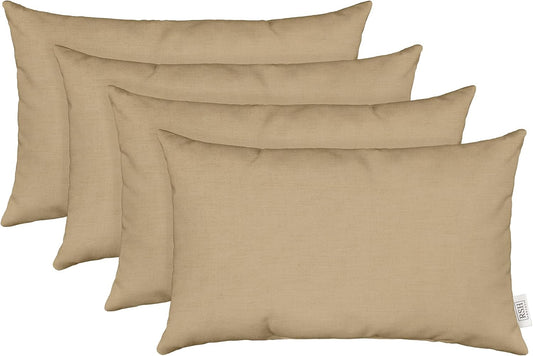 Sunbrella Lumbar Throw Pillows Set of 4 for Outdoor Comfort