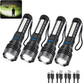 Rechargeable Flashlights High Lumens 4Pack - Bright, Adjustable Beam