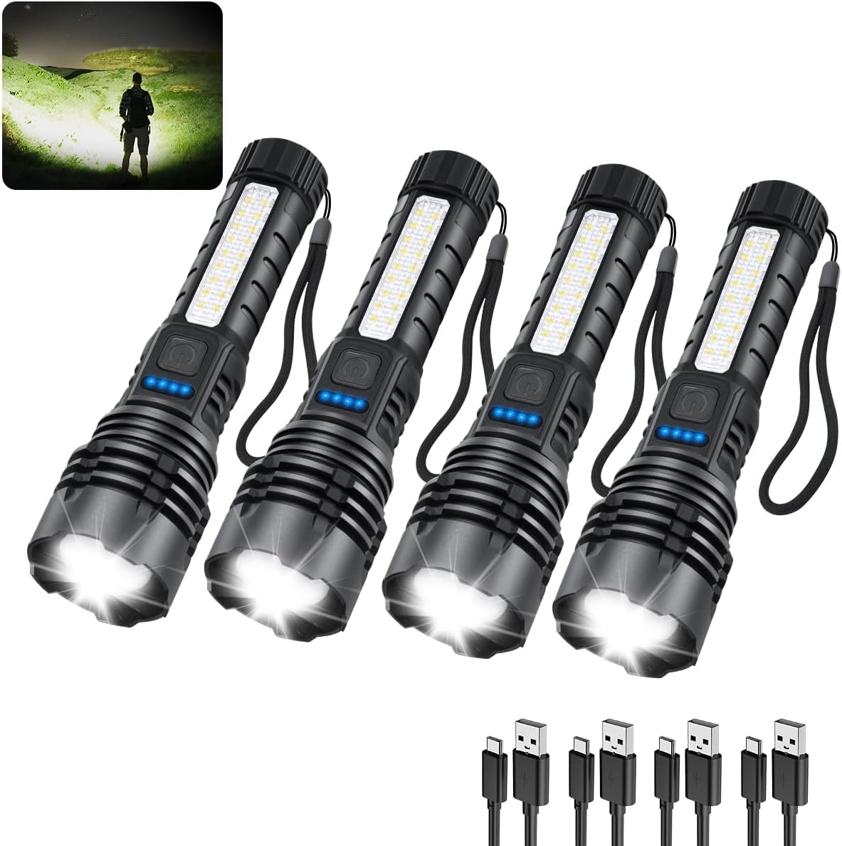 Super Bright Rechargeable Flashlights with 7 Modes for All Needs