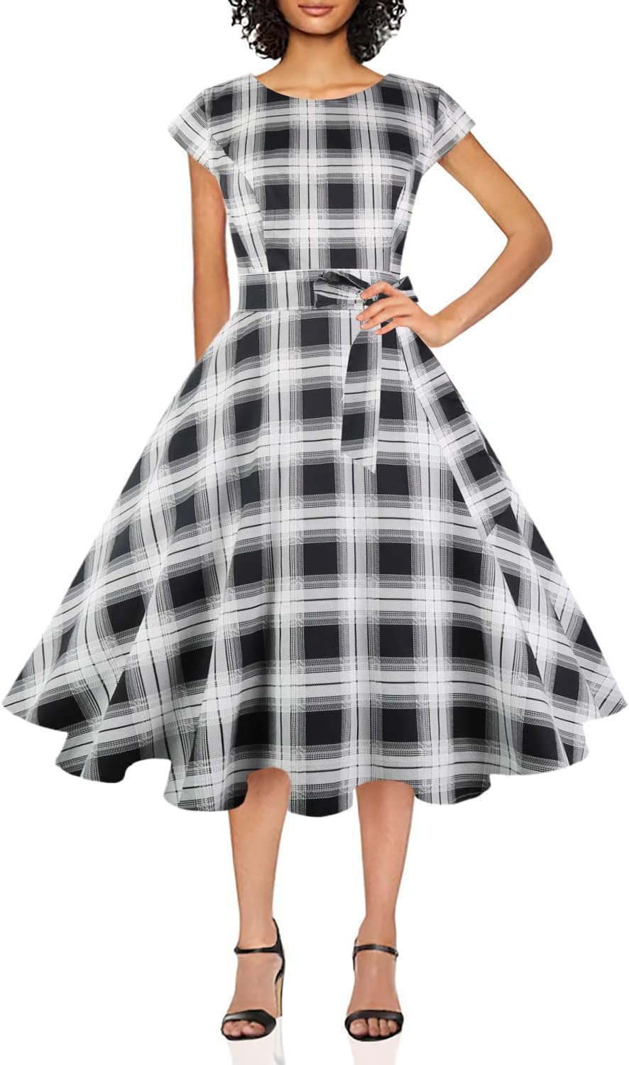 Vintage Swing Cocktail Party Dress with Pockets for Women
