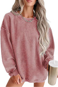 Womens Crewneck Oversized Corduroy Sweatshirt for Trendy Style