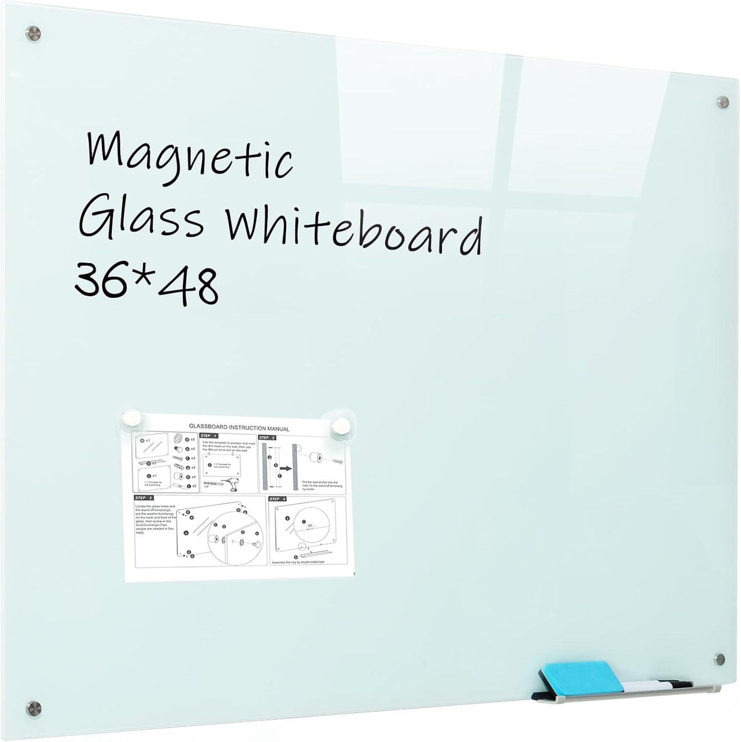Magnetic Dry Erase Glass Whiteboard for Office and School Use