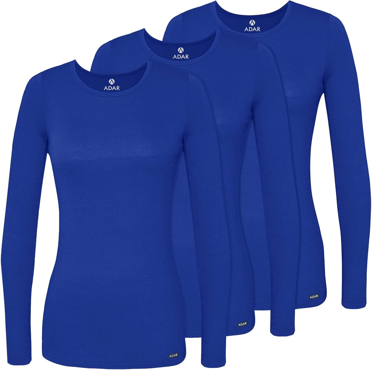Adar Underscrubs for Women 3 Pack - Long Sleeve Comfort Tee