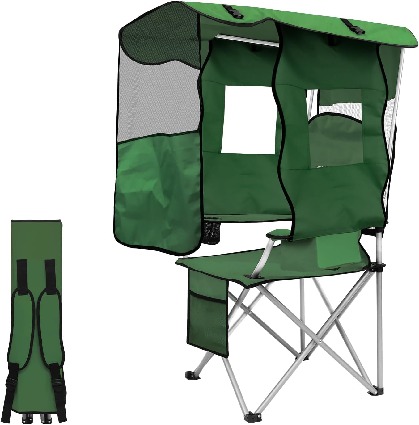 Portable Folding Camping Chair with Canopy for Outdoor Comfort