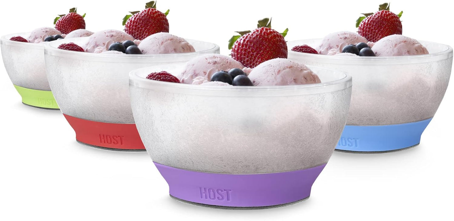 Host Freeze Ice Cream Bowls with Silicone Grip - Set of 4