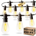 200FT LED Outdoor String Lights with 60 Edison Shatterproof Bulbs