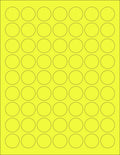 8-1/2 x 11 Neon High Light Fluorescent 1 in Round Labels - Pack of 100