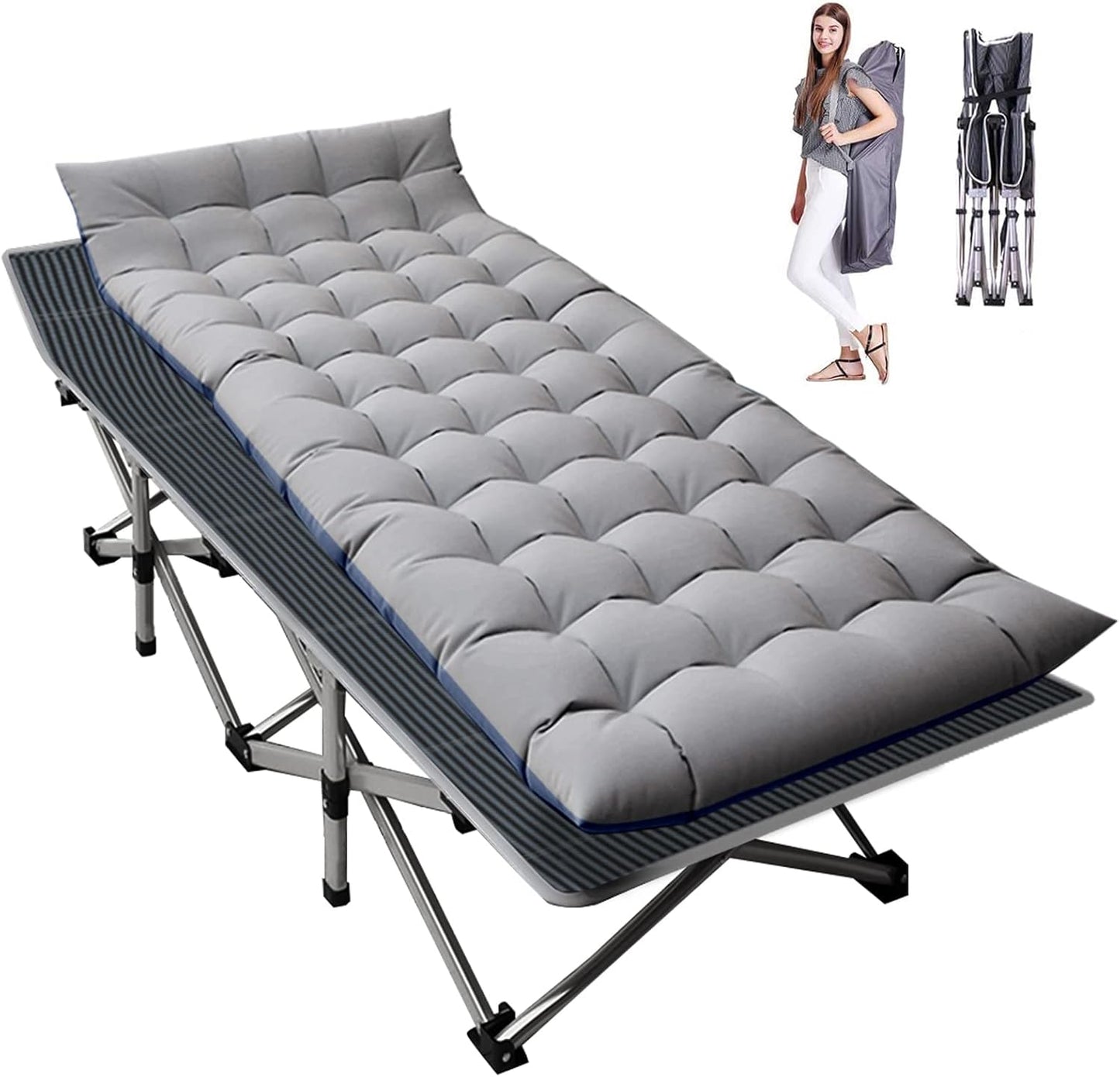 Folding Camping Cot Extra Wide Heavy Duty Sleeping Cots
