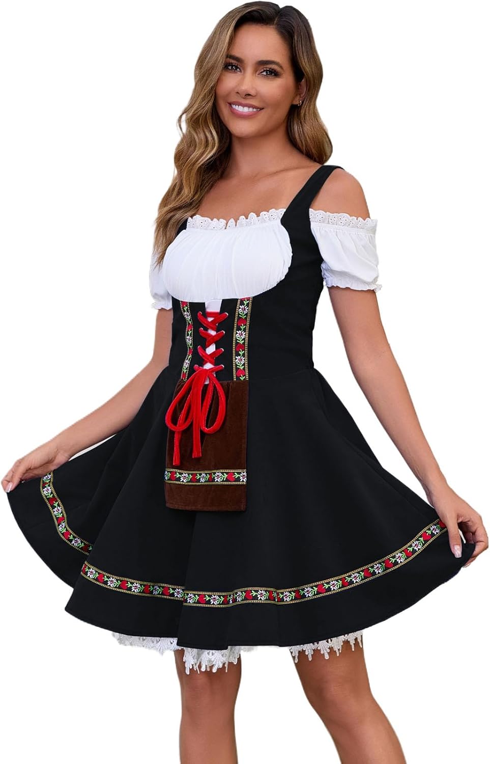 Populus Oktoberfest Dirndl Dress Costume for Women - Bavarian Style