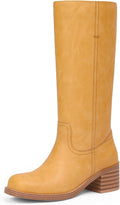 Mid Calf Boots for Women Chunky Block Heel Square Toe (Style 7TMK)